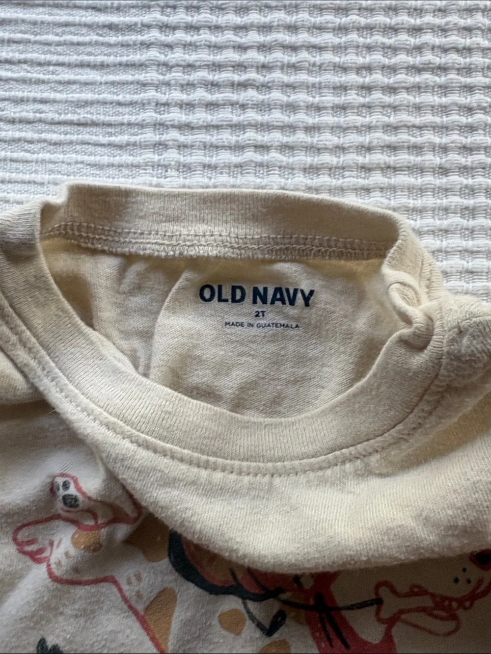 Old Navy Kids' Cream Graphic Tee with Running Dog Print